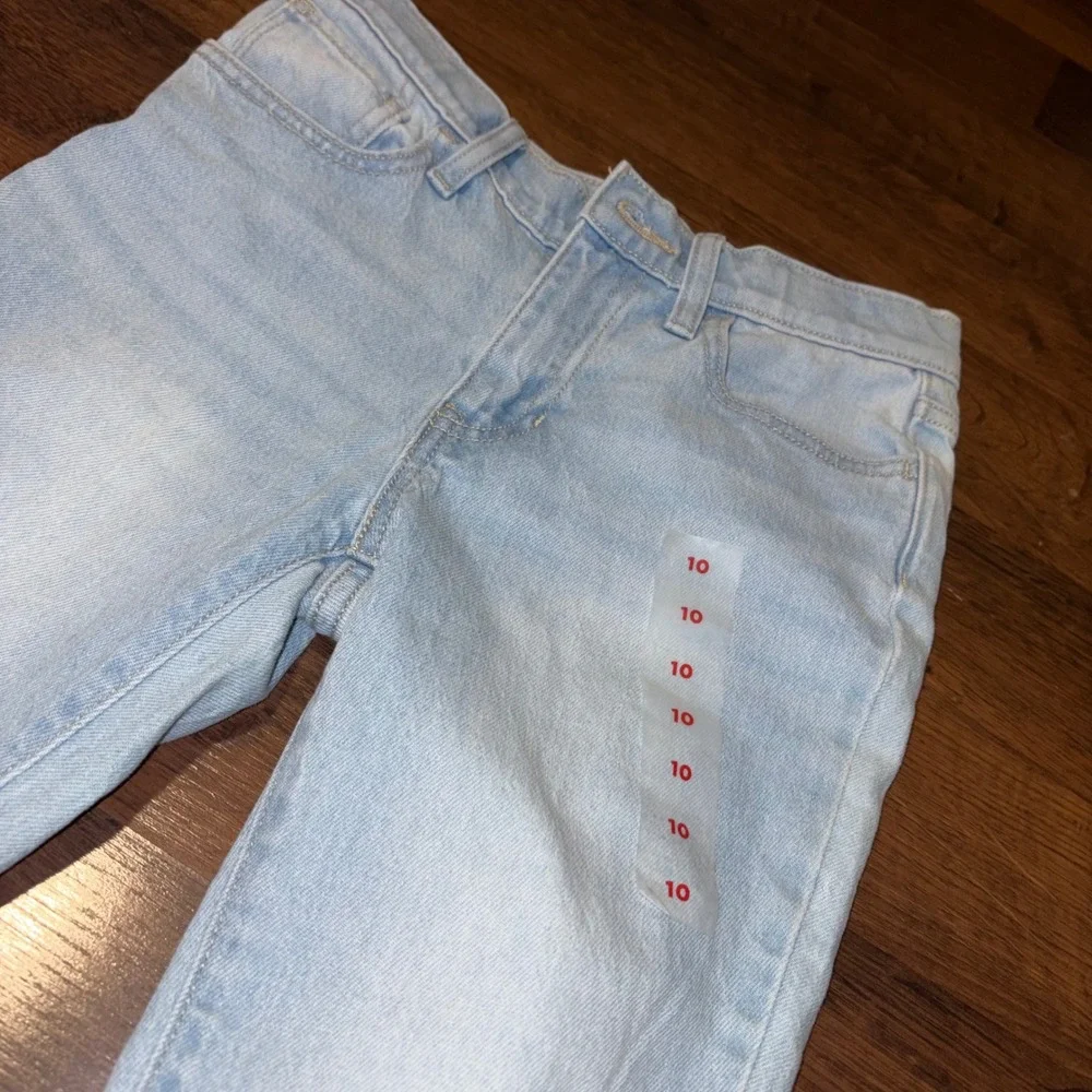 Old Navy Girls Light Wash High-Rise Flare Distressed Denim Jeans Size 10 NWOT